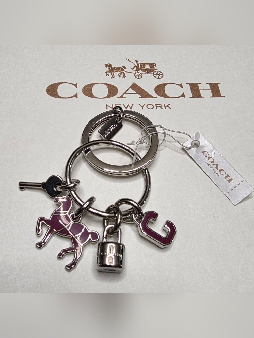 NWT Coach Icons Multi Mix Key Ring & Bag Charm